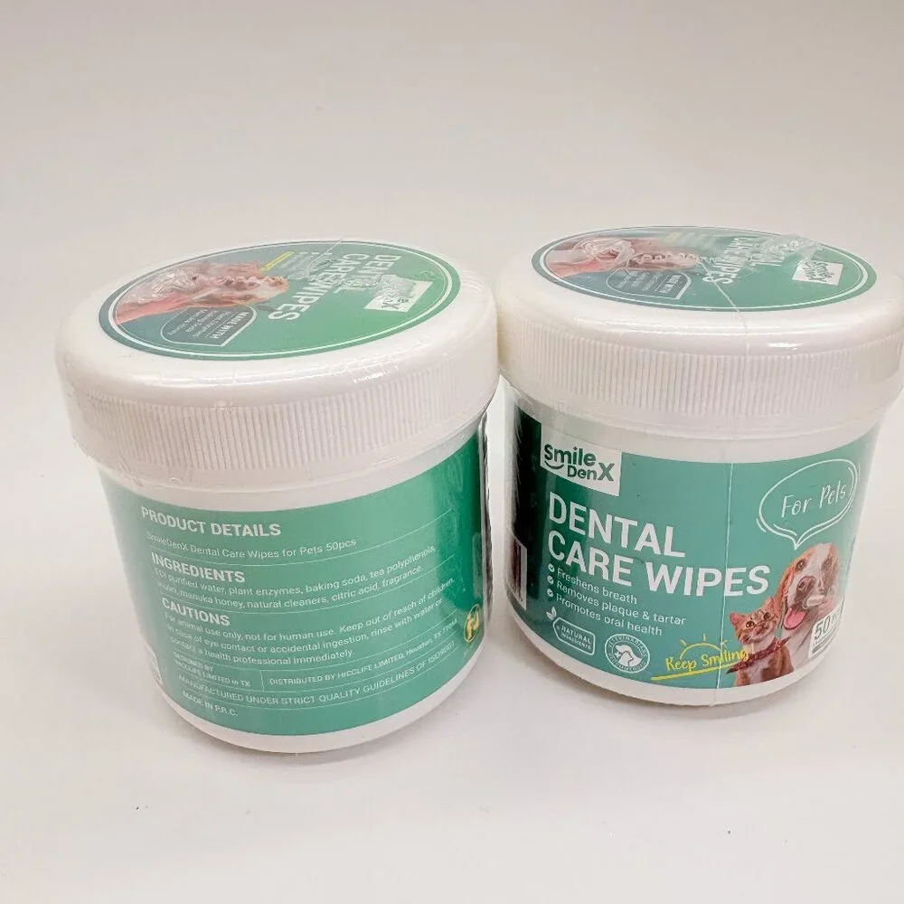 2 Smile DenX Dental Wipes for Dogs & Cats